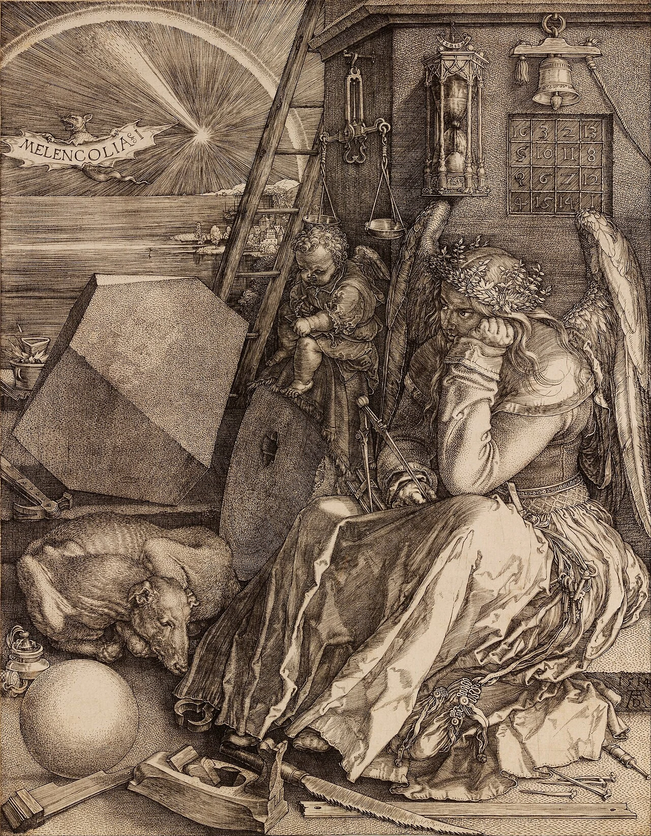 Melencolia I, engraving, 1514